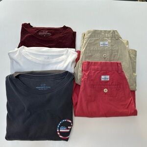 Vineyard Vines- 5 items 2pairs of Shorts boys 16-18) and 3 long sleeves T-shirts